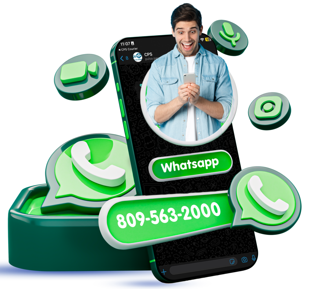 Logo de WhatsApp para atención al cliente de CPS República Dominicana
